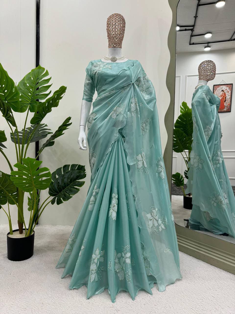 Zimi chu Sequence Work Designer Party Wear Sarees Wholesale Shop In Surat